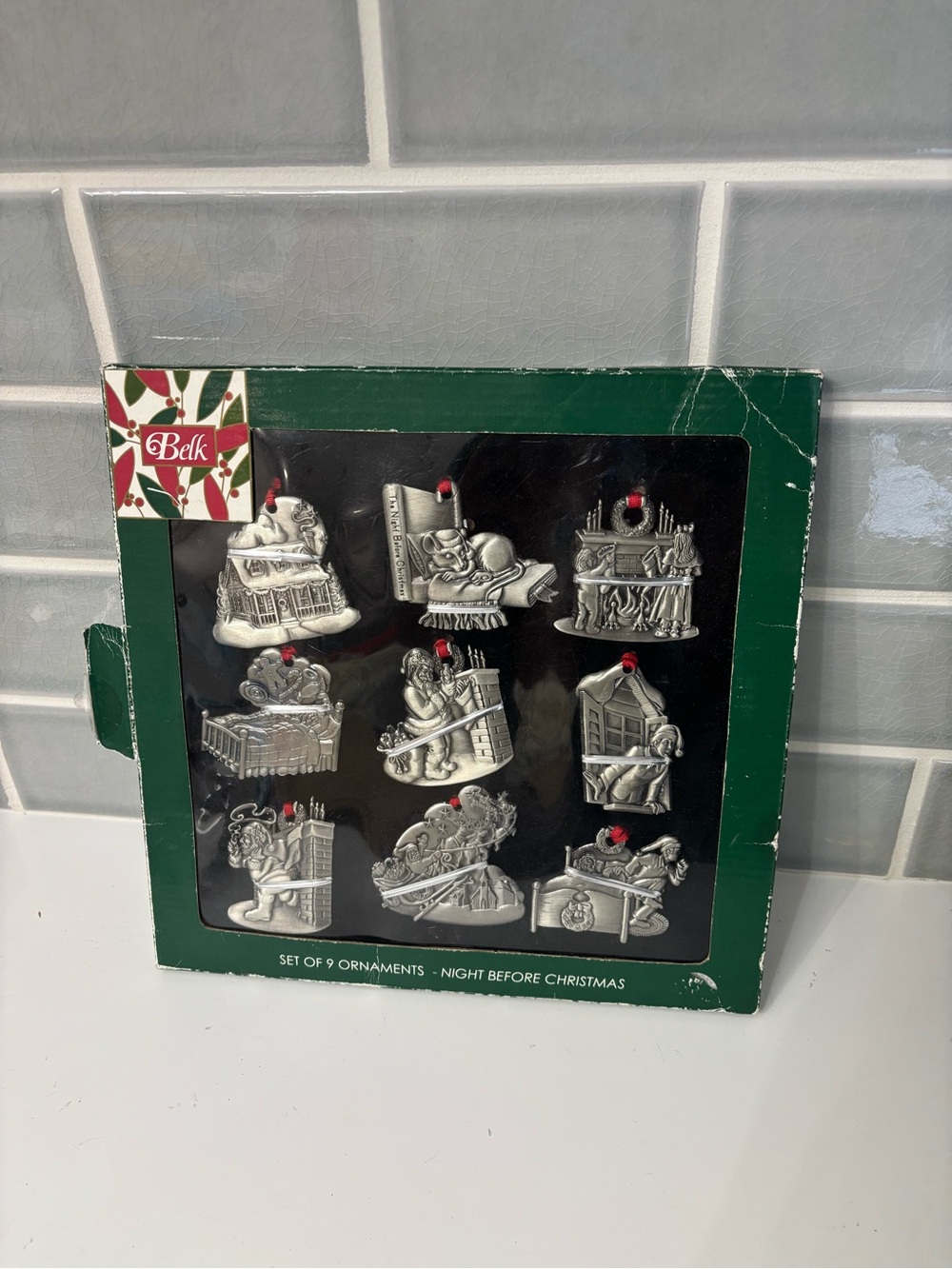 Belk Set of 9 Ornaments Night Before Christmas